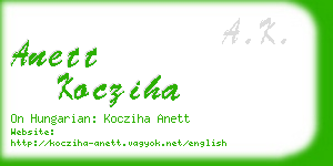 anett kocziha business card